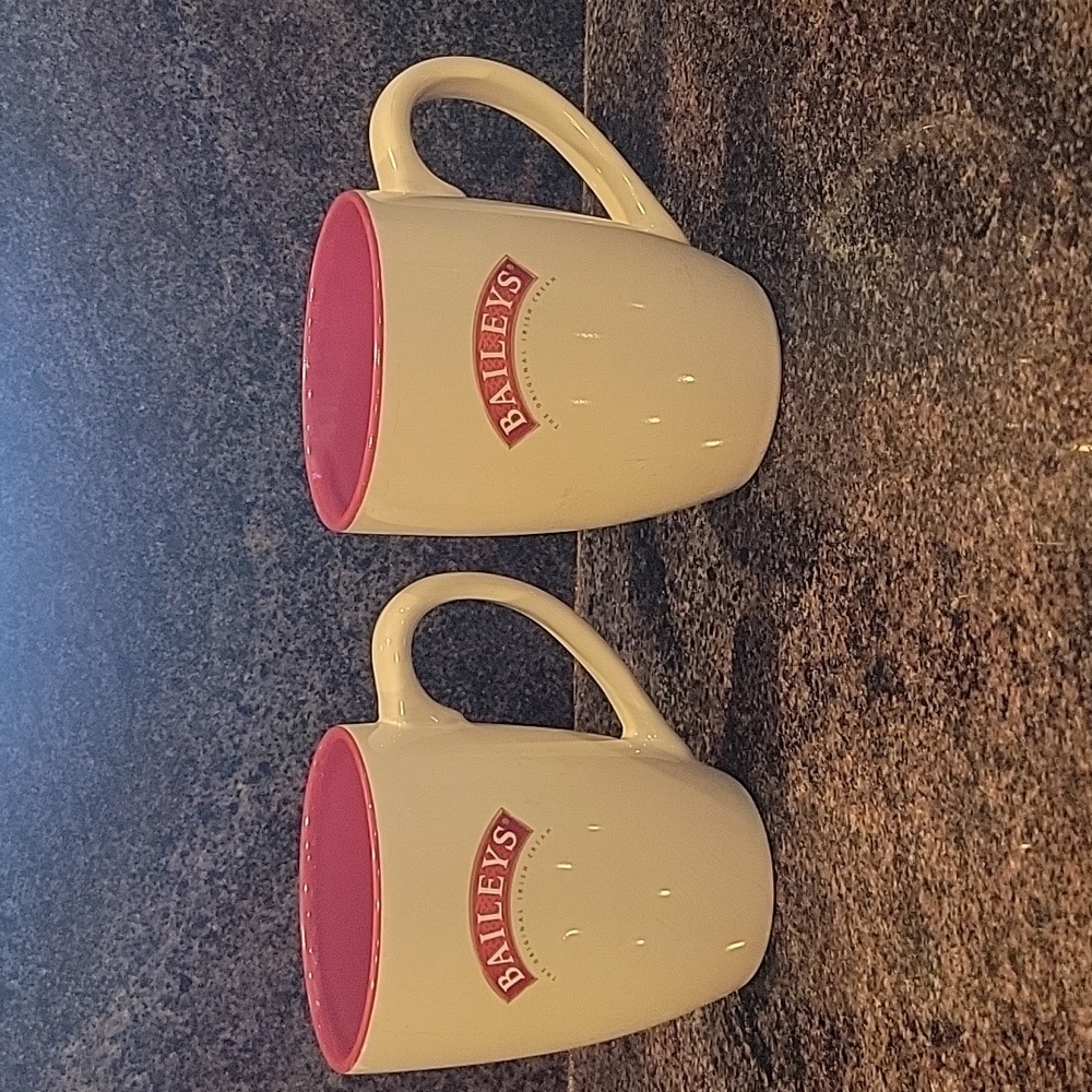 Baileys The Original Irish Cream mugs signed by RA Bailey collectible